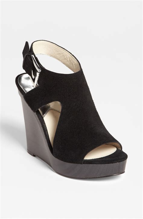 michael kors black wedges suede|Michael Kors wedges sale.